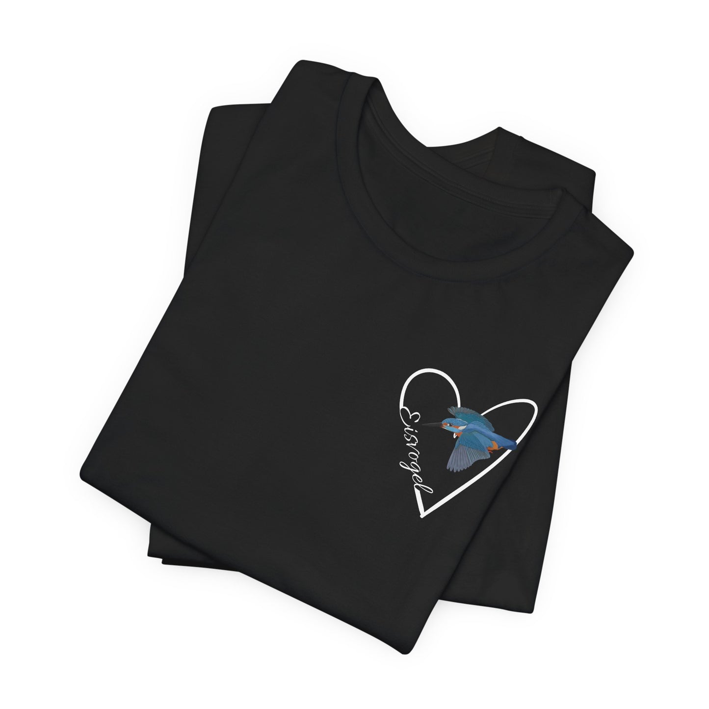 Eisvogel Vogel T-Shirt mit Herz für Vogelfreunde