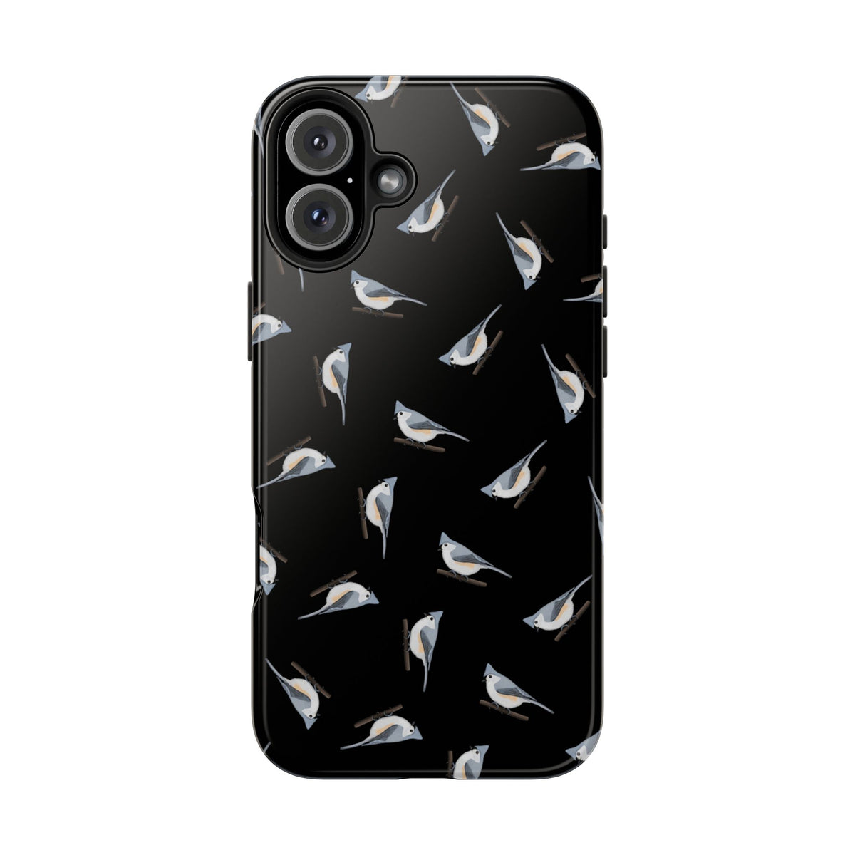 Tufted Titmouse iPhone Case Black – Premium Tough Phone Cover for Bird Lovers