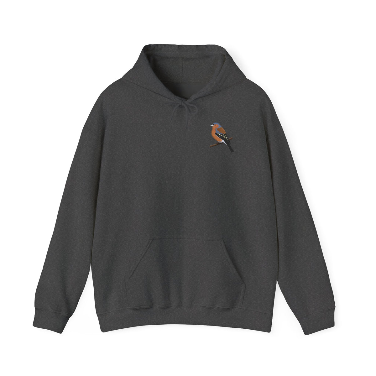 Buchfink Kapuzenpullover – Dezenter Vogel-Hoodie mit kleinem Brustmotiv für Naturfreunde