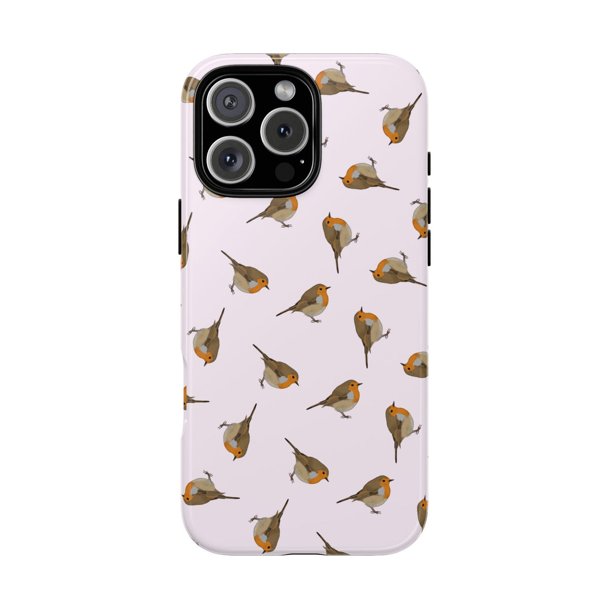 Funda para móvil con motivo de petirrojo en rosa | Motivo de pájaro para iPhone y Google Pixel