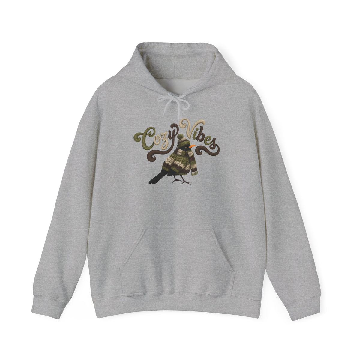Amsel mit Strickpullover Cozy Vibes Hoodie - Vogel Kapuzenpullover für Vogelbeobachter & Naturliebhaber Vogelmotiv – artistic apparel,