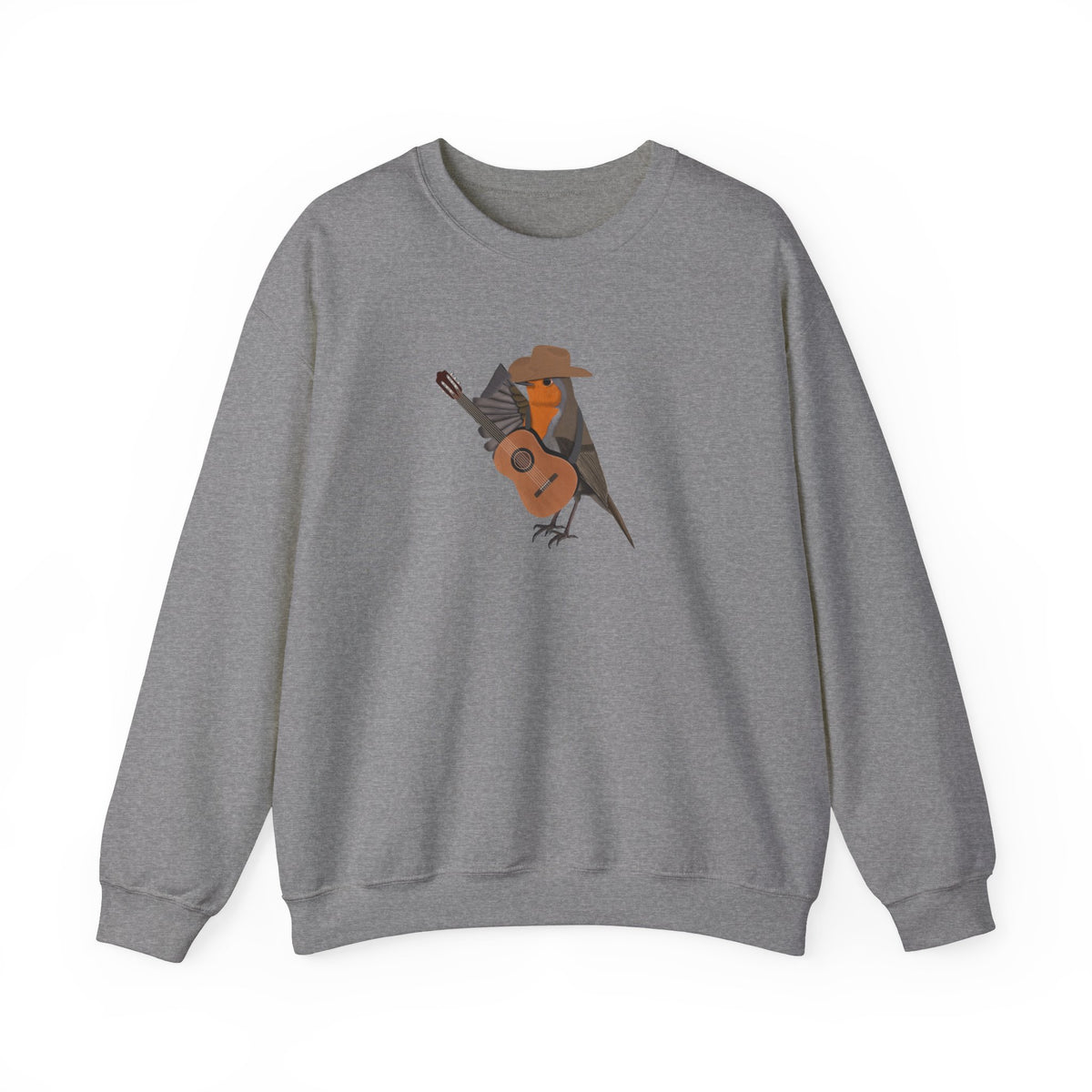 Robin Bird as Cowboy with Guitar Crewneck Sweatshirt – Crew neck,