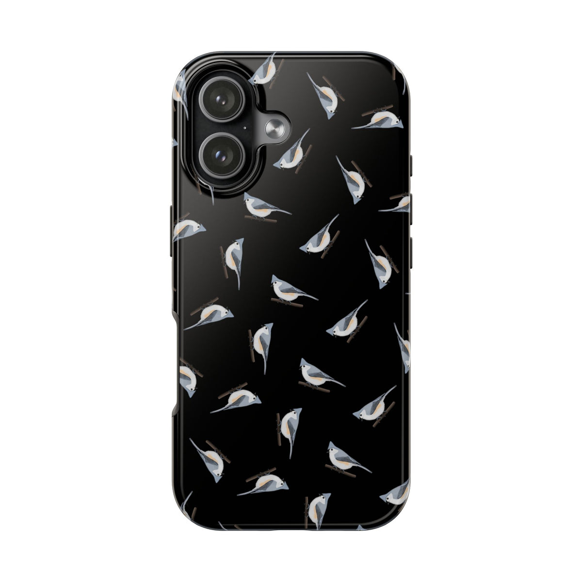 Tufted Titmouse iPhone Case Black – Premium Tough Phone Cover for Bird Lovers
