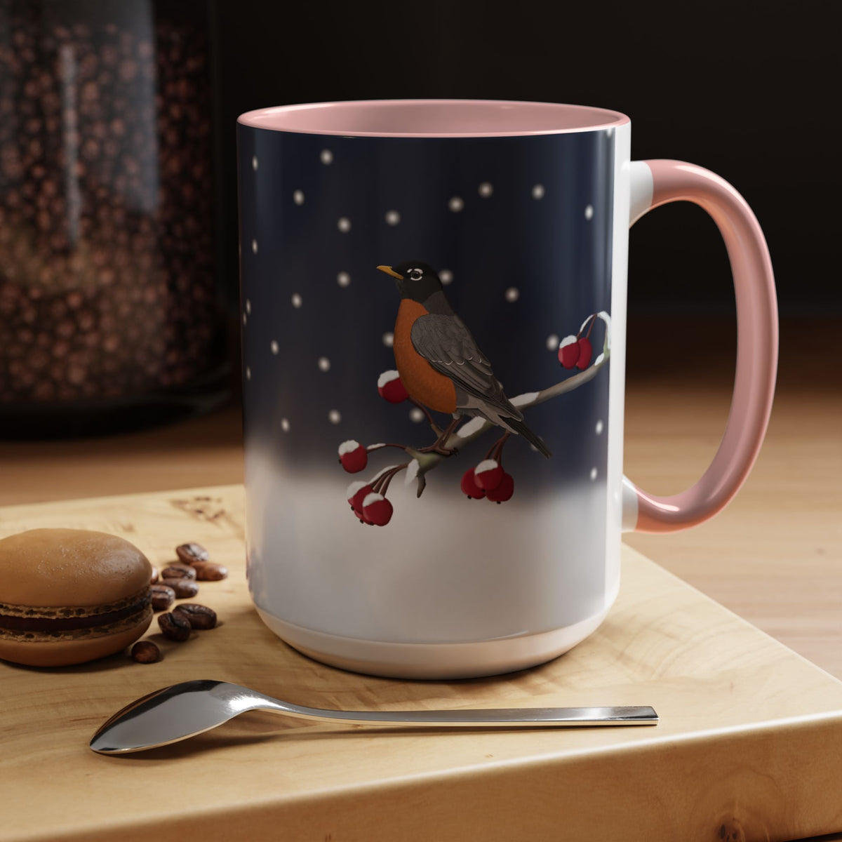 アメリカンロビンバードコーヒーマグ | 鳥好きの方への陶器製クリスマスギフト
