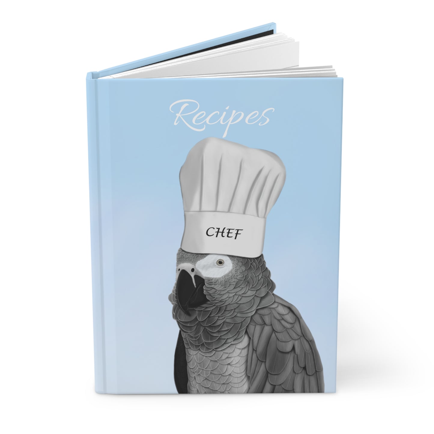 Grey Parrot Bird Hardcover Journal for Recipes 150 Pages A5 Bird Lovers & Bird Watchers