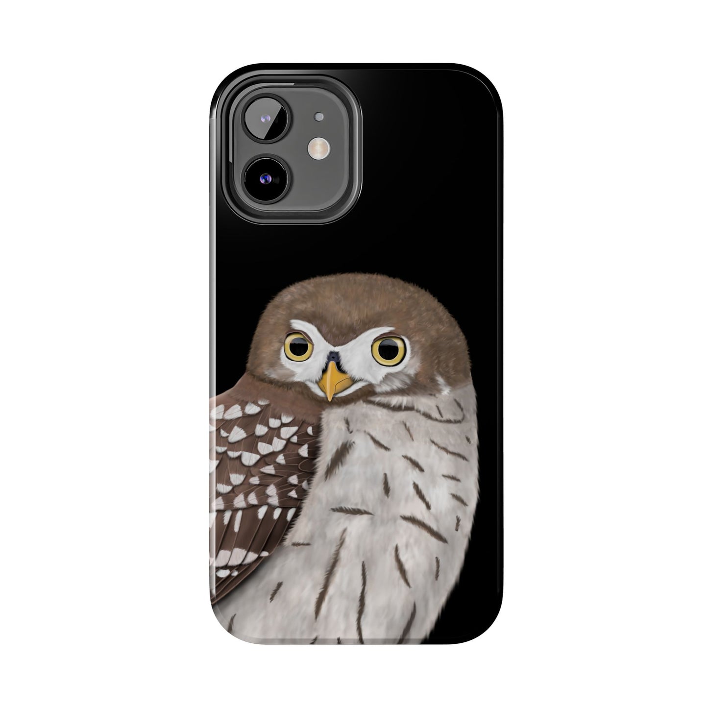 Owl Bird Art Tough Phone Case Black
