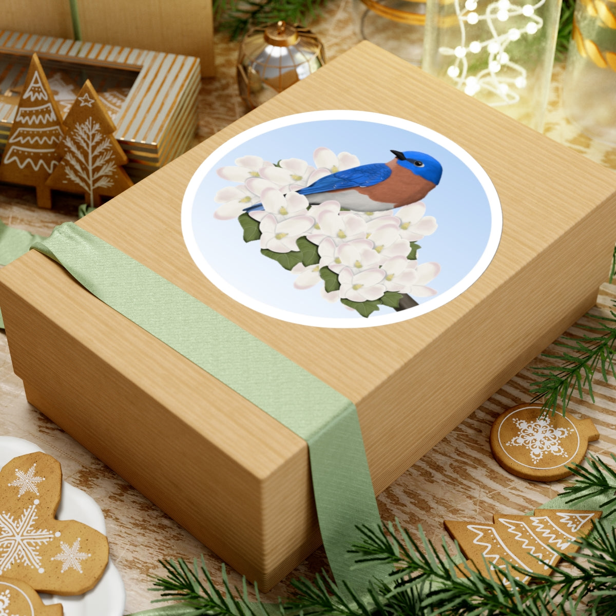 Bluebird Paper products – Spring Apple Blossoms Bird Sticker