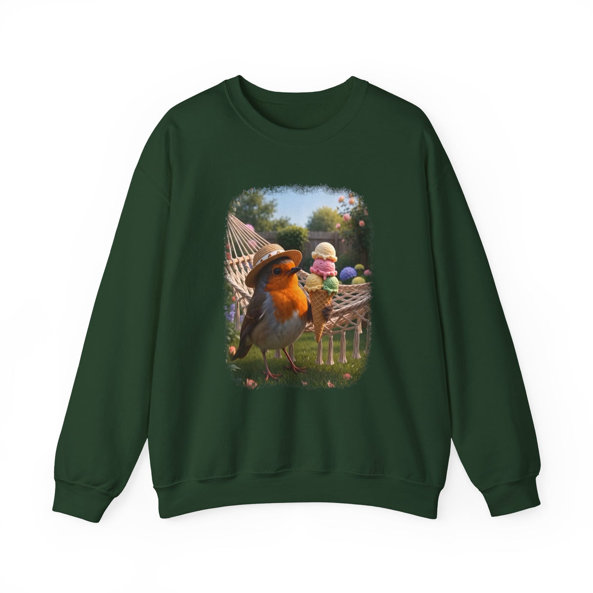 Robin Rosi Ice Cream Garden Premium Sweatshirt for Bird Lovers