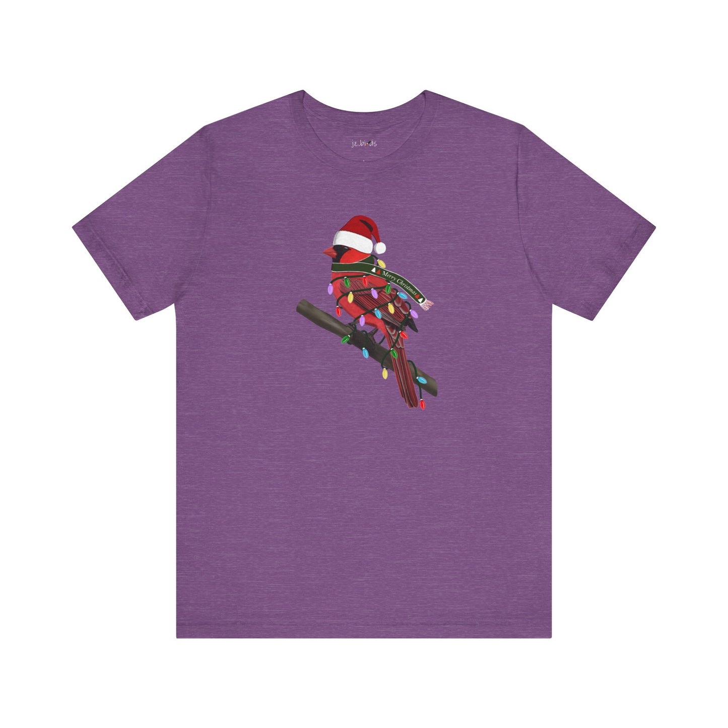 Cardinal with Fairy Lights Christmas Bird T-Shirt –