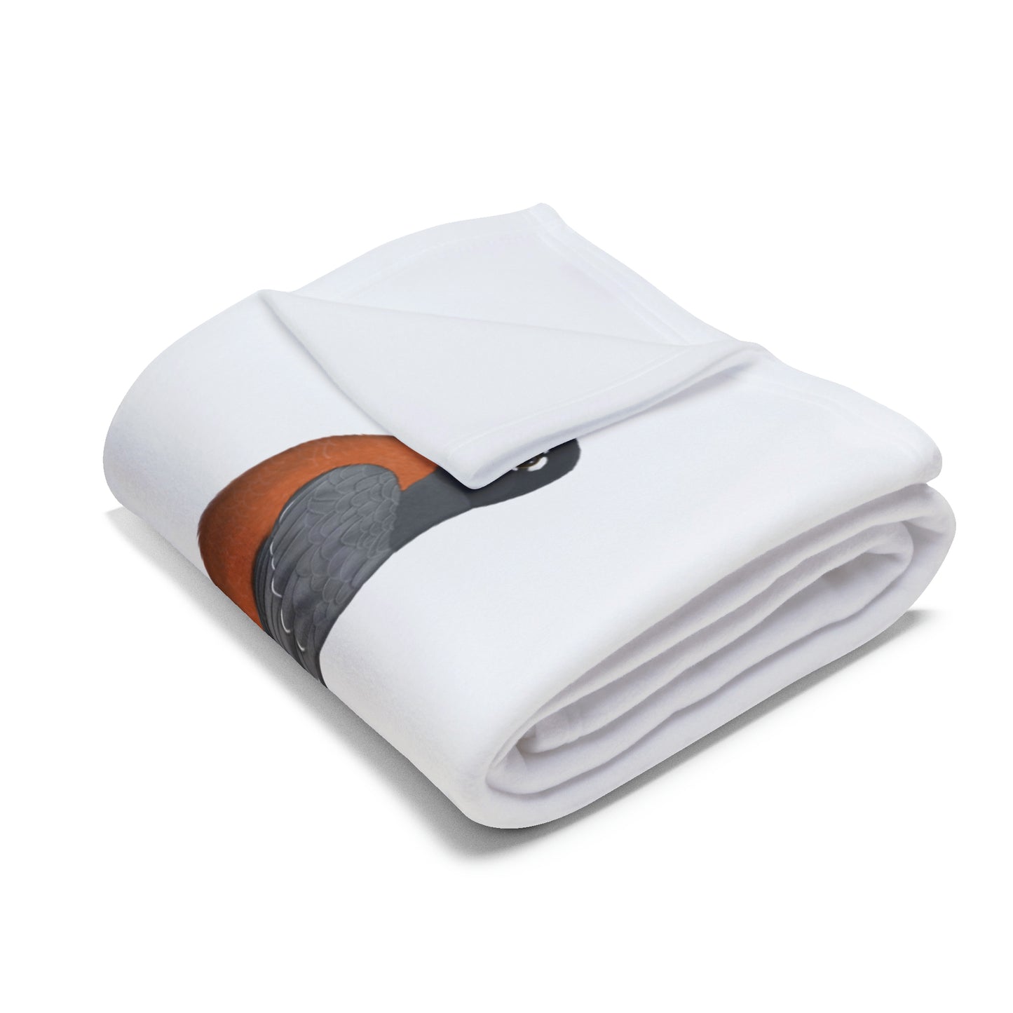 American Robin Bird Arctic Fleece Blanket White