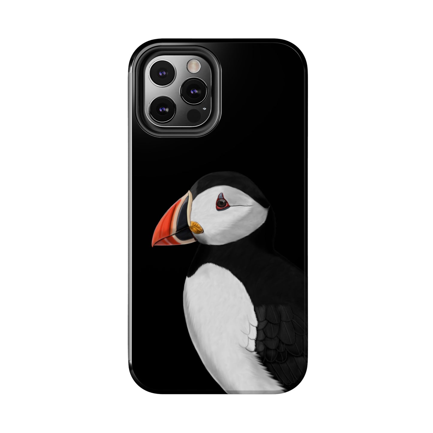 Puffin Bird Art Tough Phone Case Black