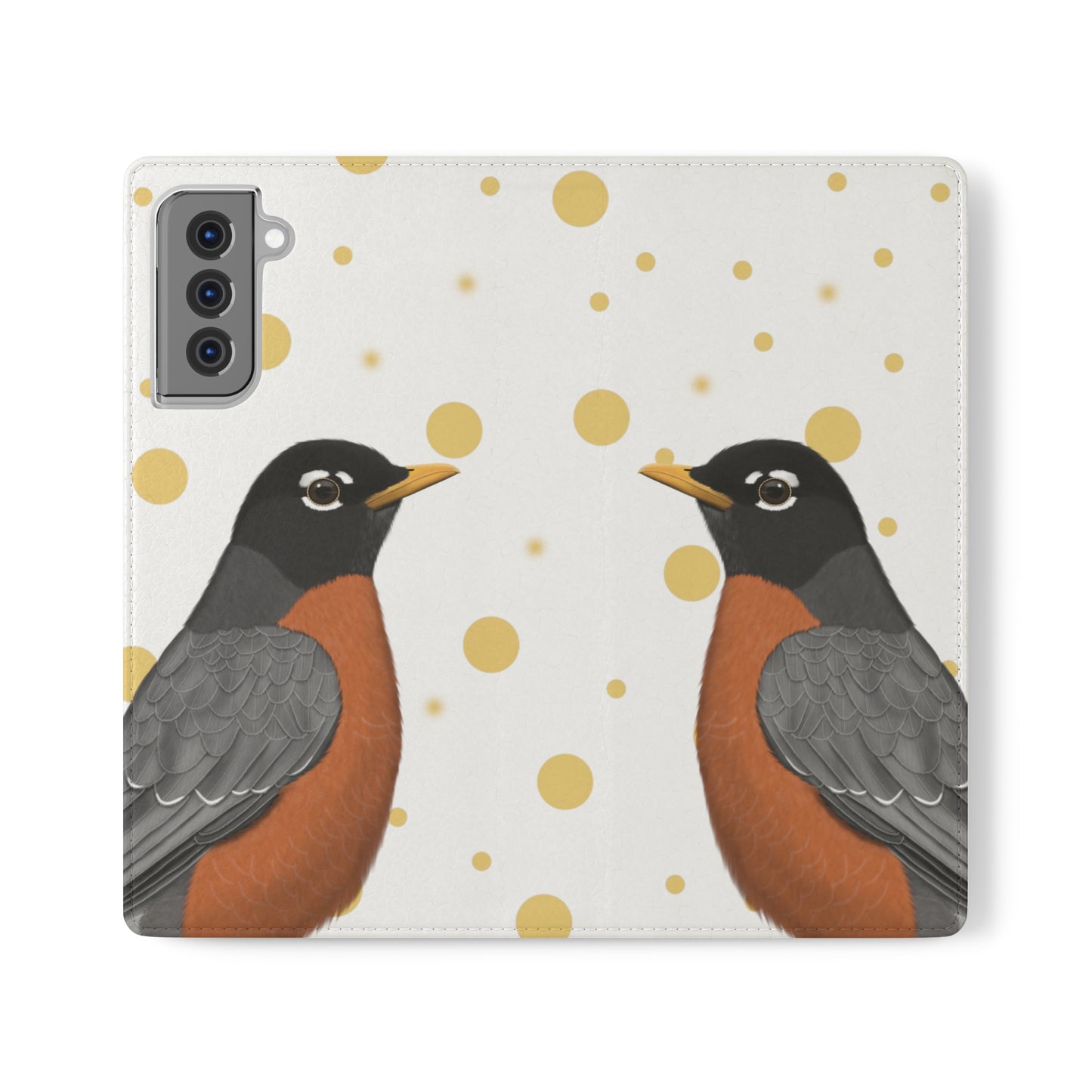 Robin Bird Art Phone Flip Case