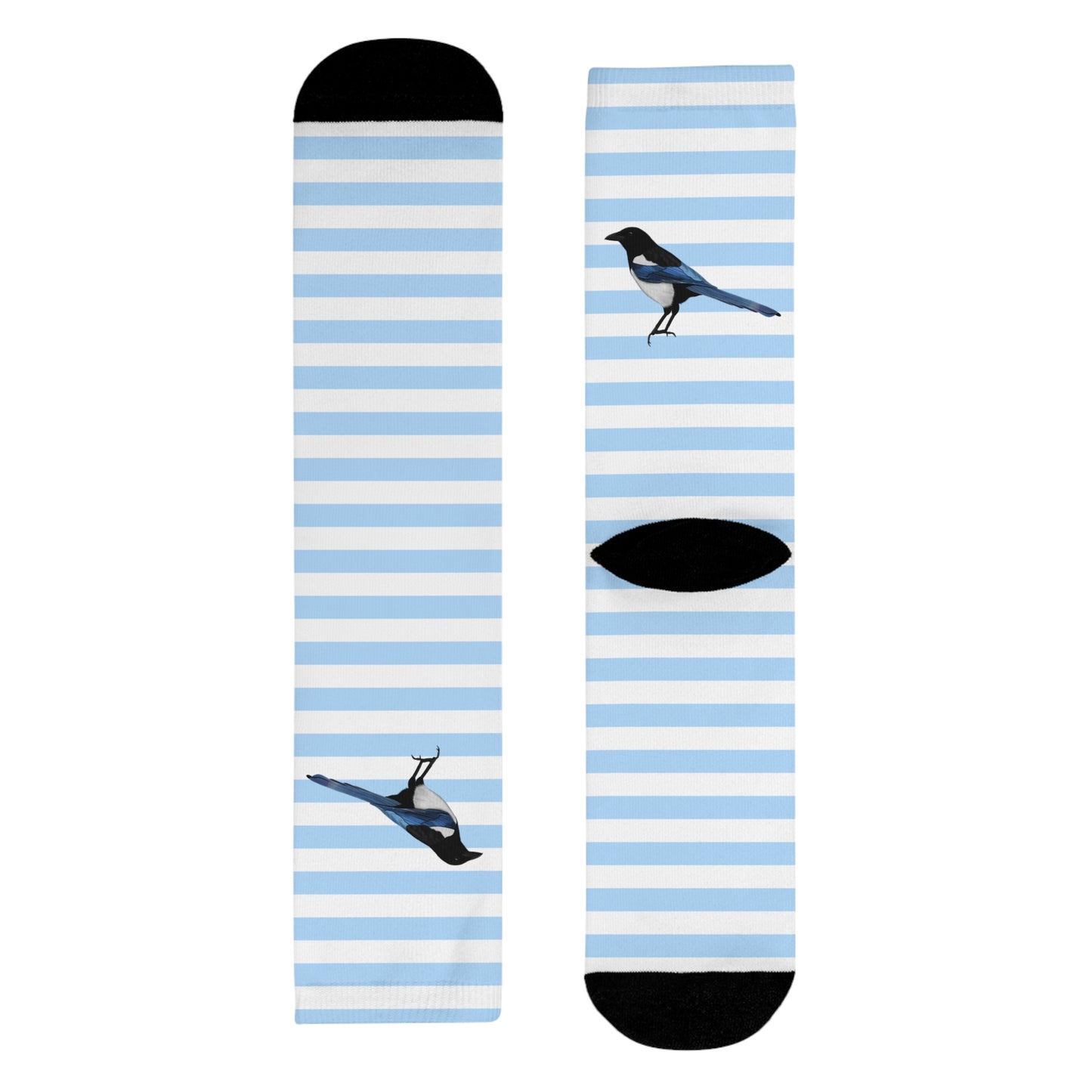 Elster Vogel Socken mit Blau Weißen Streifen für Vogelfreunde & Vogelbeobachter