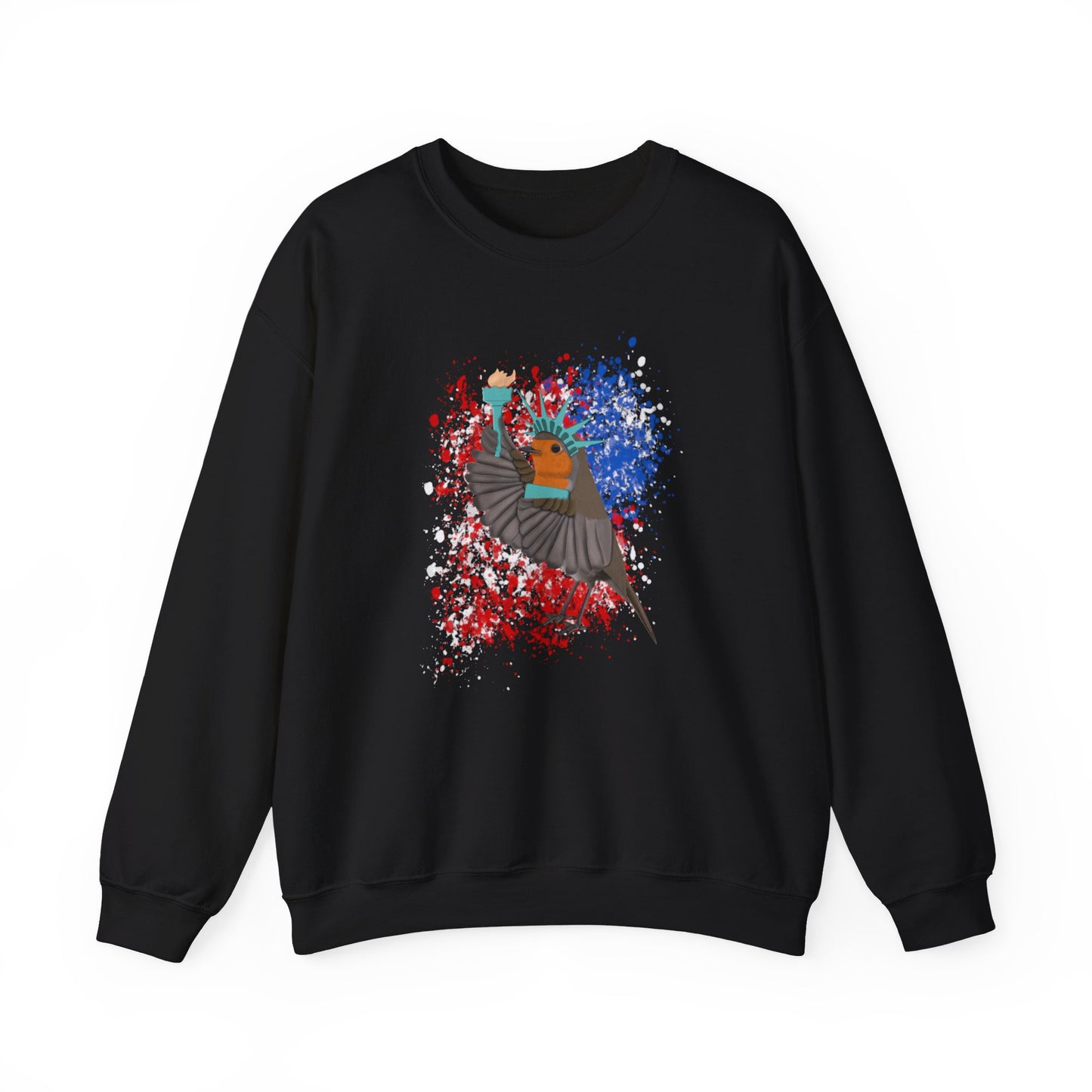 Robin Sweatshirt – 4th of july Statue of Liberty Illustration