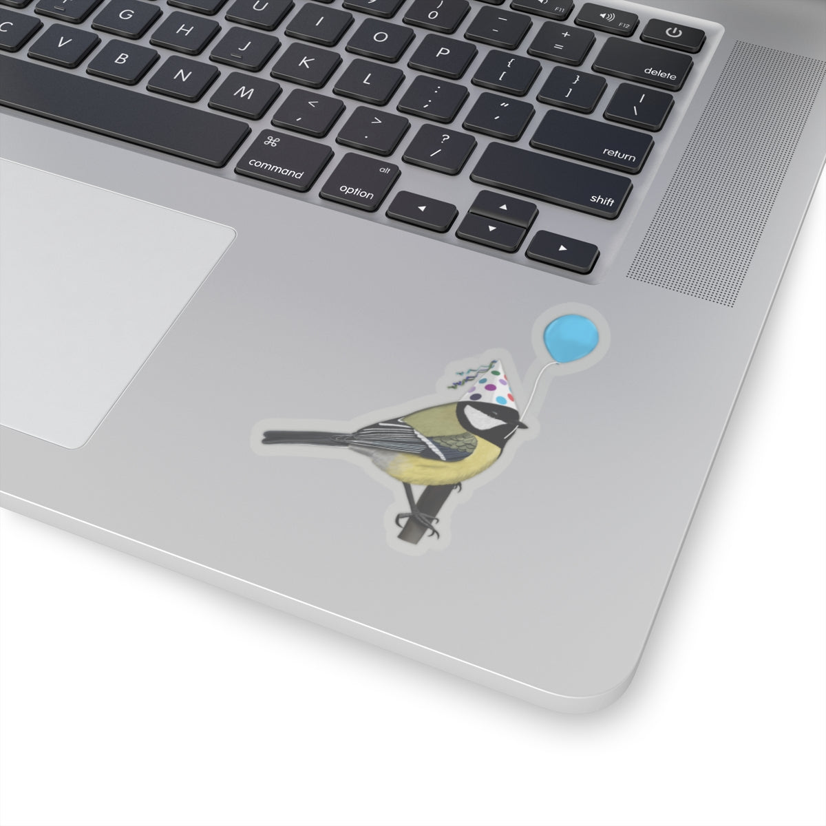 Chickadee Balloon Birthday Kiss-Cut Sticker - jz.birds