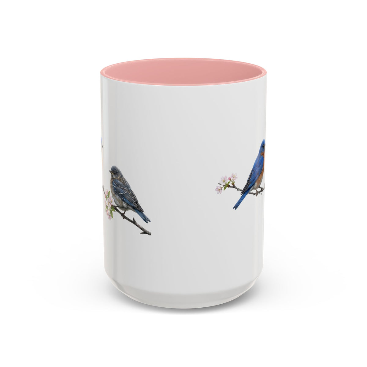 Eastern Bluebird & Fledgling Two-Tone Mug | Spring Bird Lover Gift
