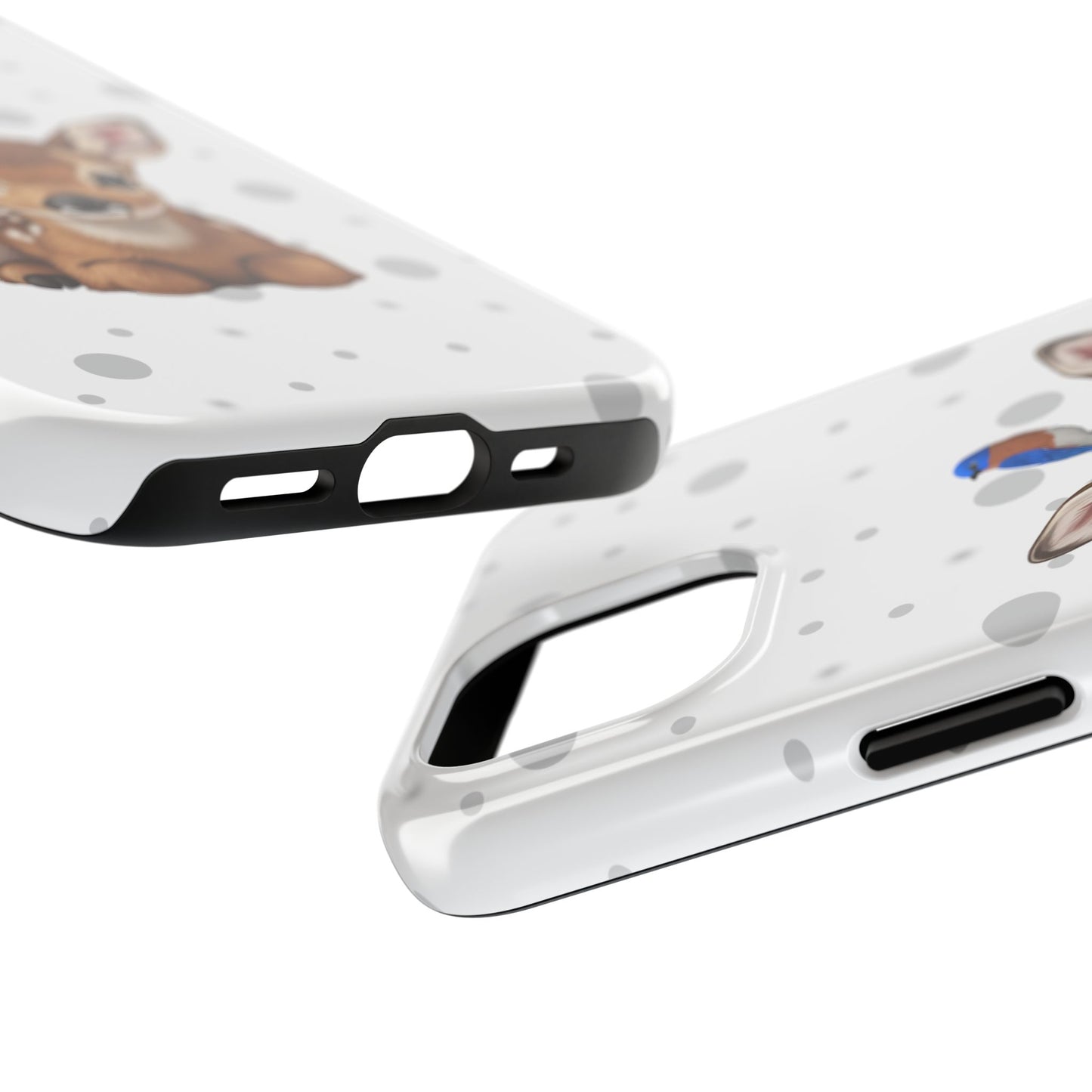 Cute Fawn with a Bluebird Animal iPhone Case - Dual-Layer PC/TPU Protective Cover for iPhone