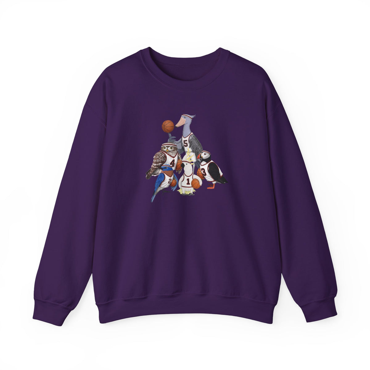 Funny Basketball Bird Sweatshirt | Watcher Crewneck Unisex Unique Hoops Fan Gift in Black