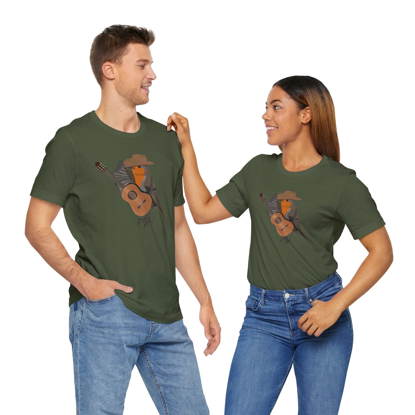 Robin with Cowboy Hat and Guitar Country Music Bird T-Shirt