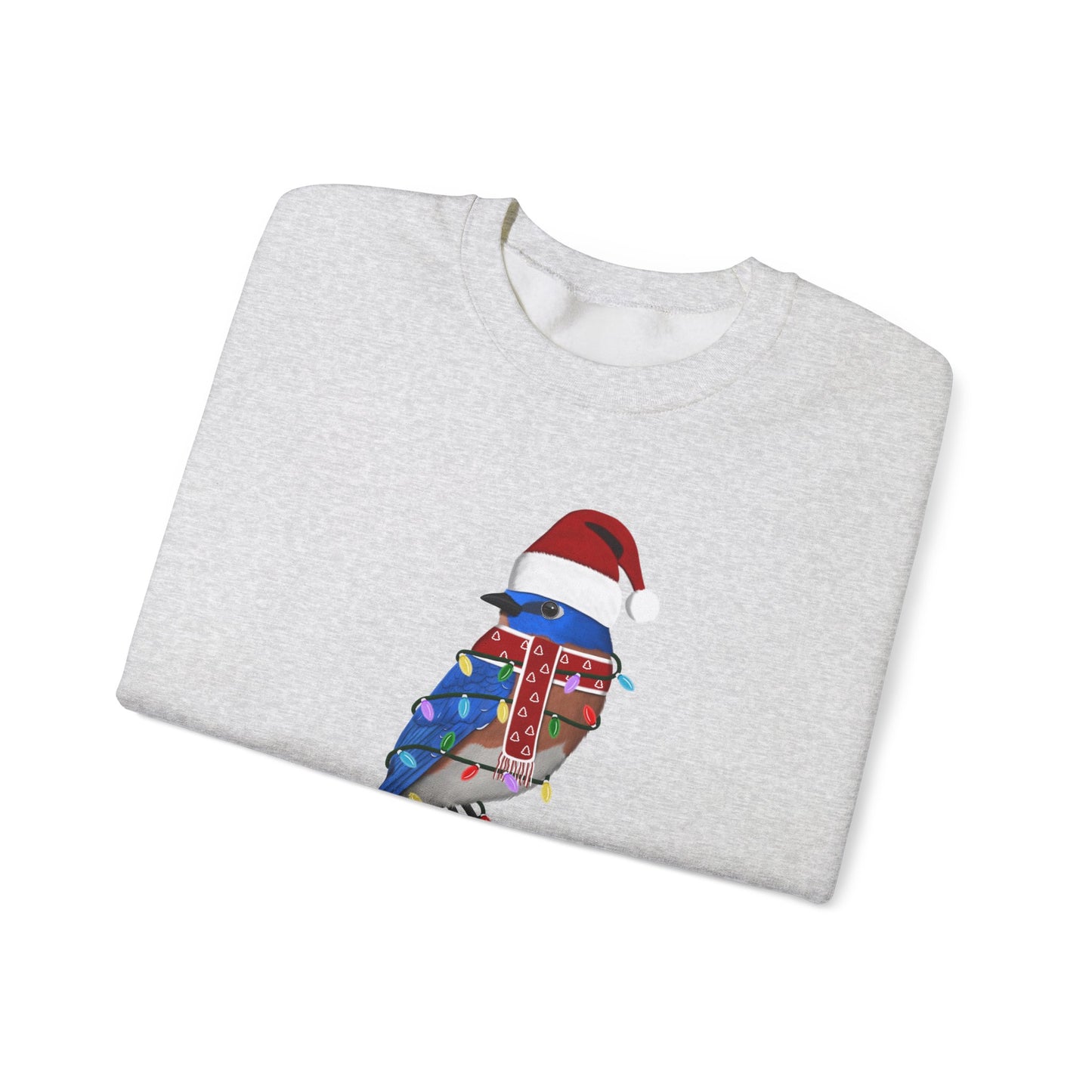 Bluebird with Fairy Lights Santa Claus Christmas Bird Sweatshirt