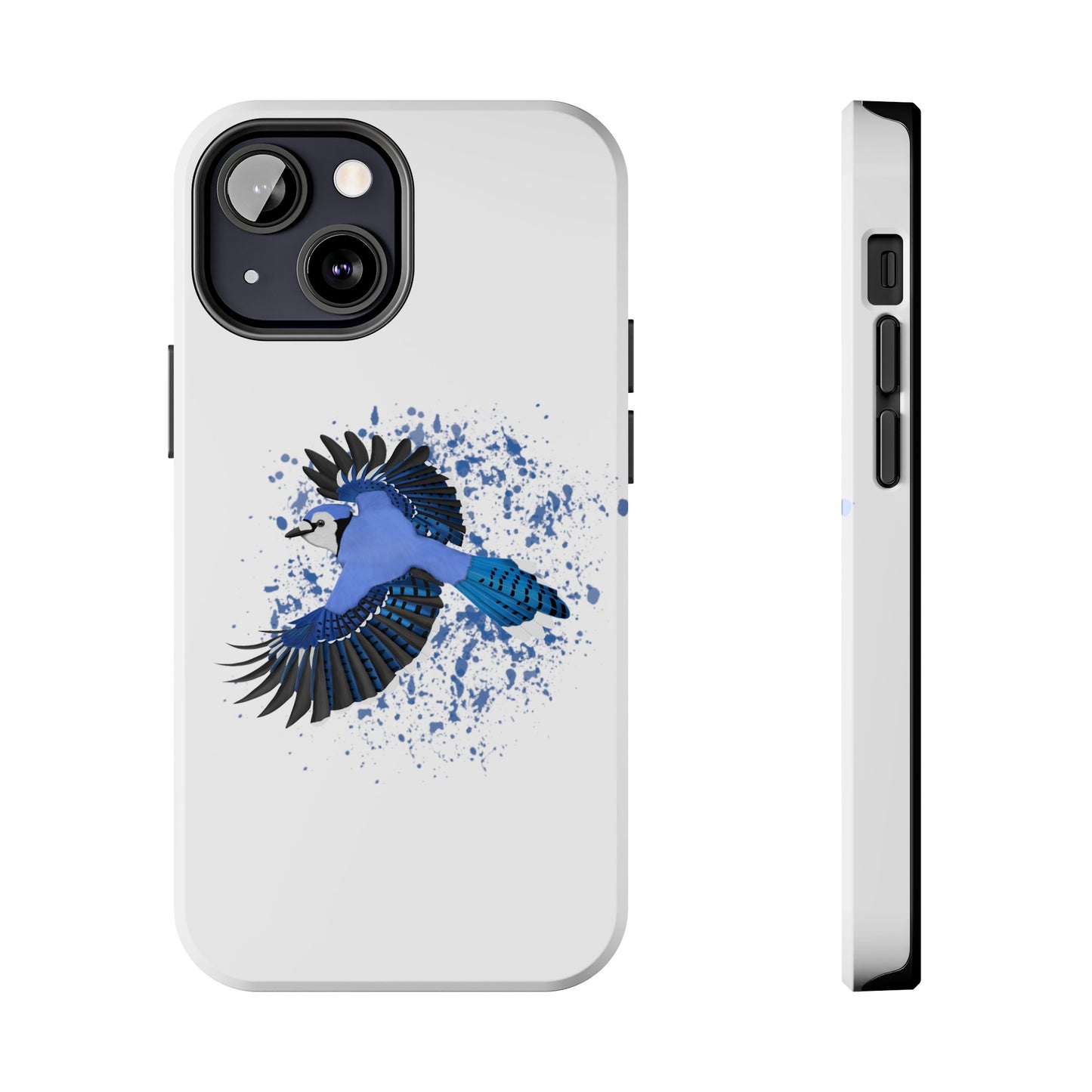 Blue Jay Bird Art Tough Phone Case White