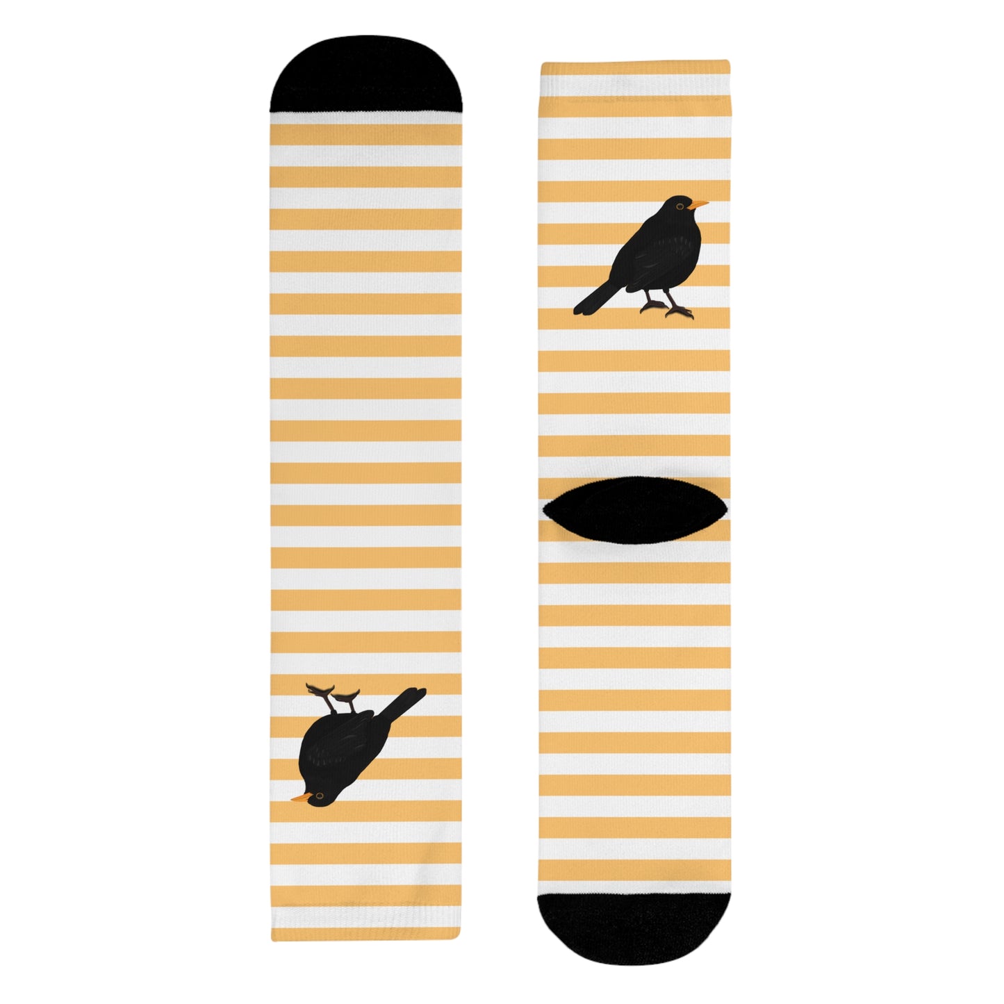 Amsel Vogel Socken mit Orange Weißen Streifen für Vogelfreunde & Vogelbeobachter