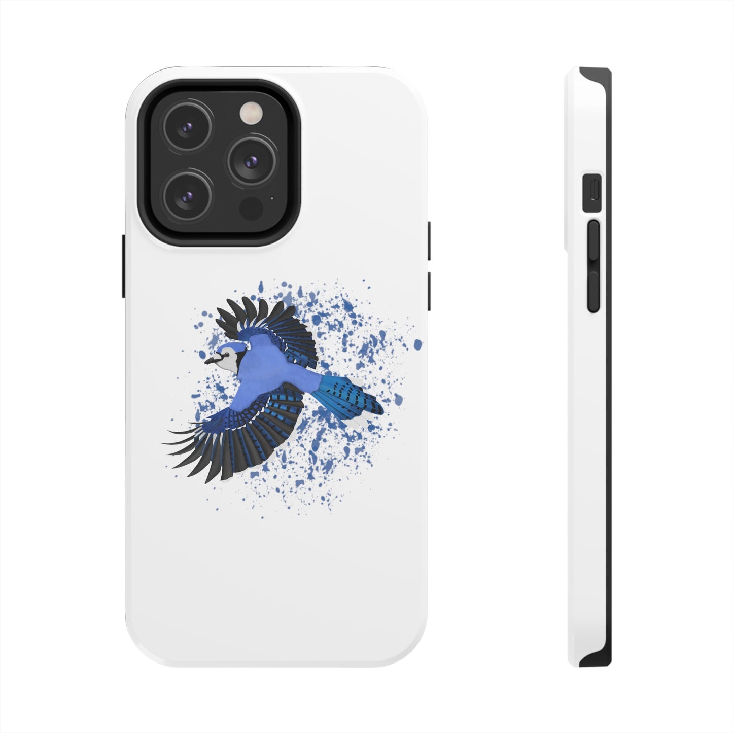 Blue Jay Bird Art Tough Phone Case White