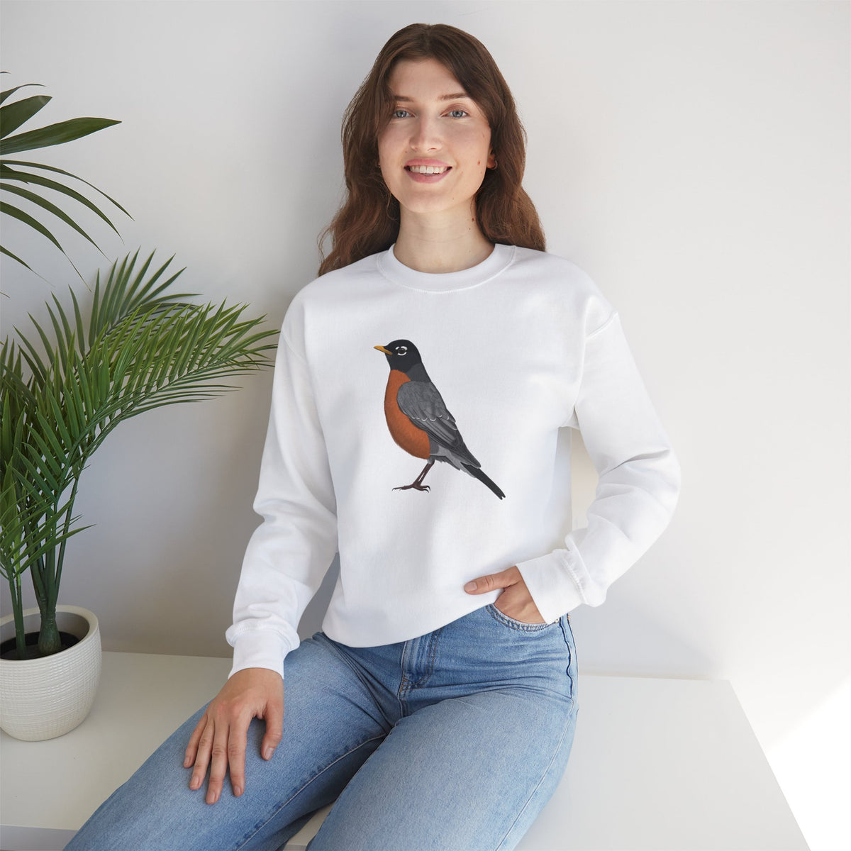 Robin Bird Watcher Biologist Crewneck Sweatshirt