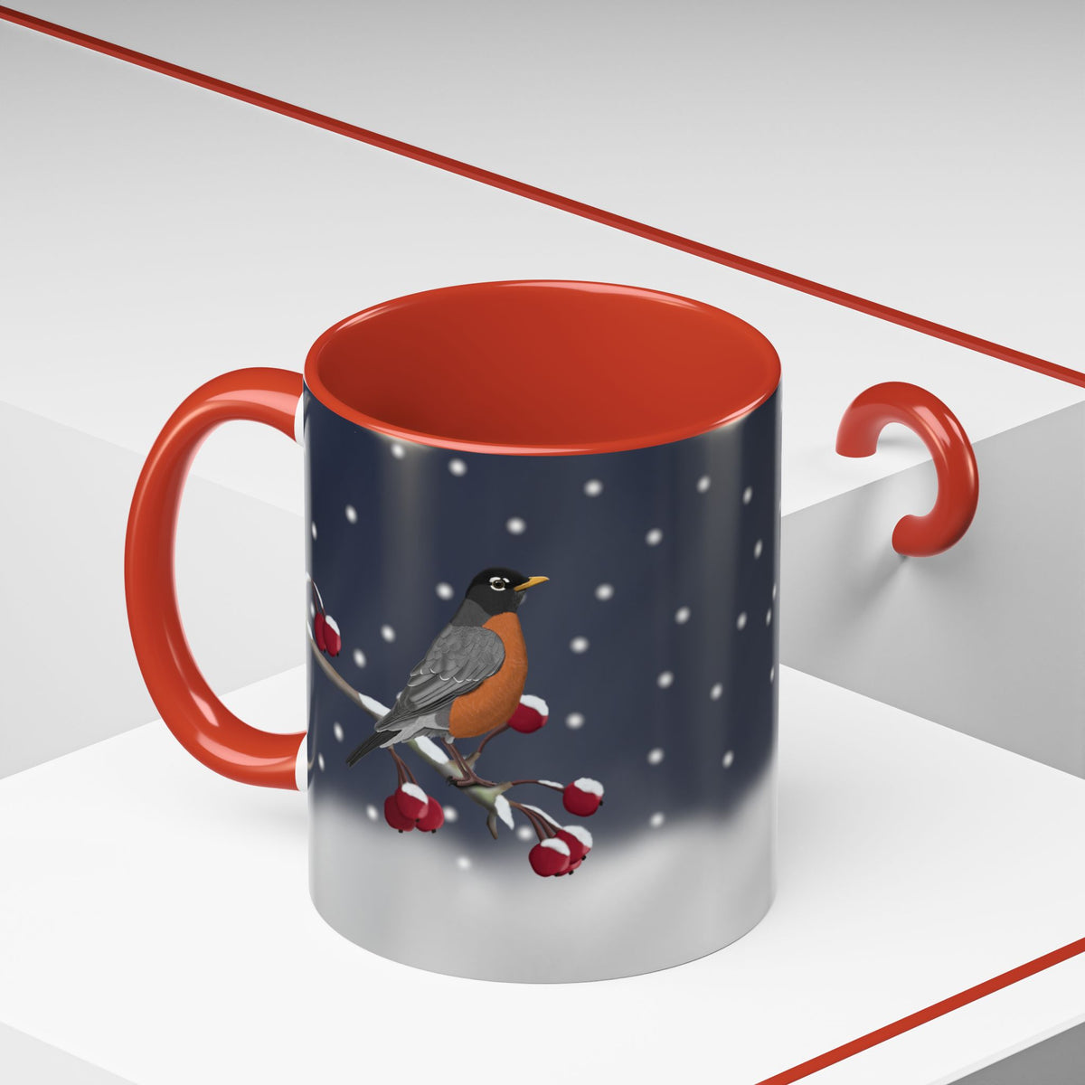 アメリカンロビンバードコーヒーマグ | 鳥好きの方への陶器製クリスマスギフト