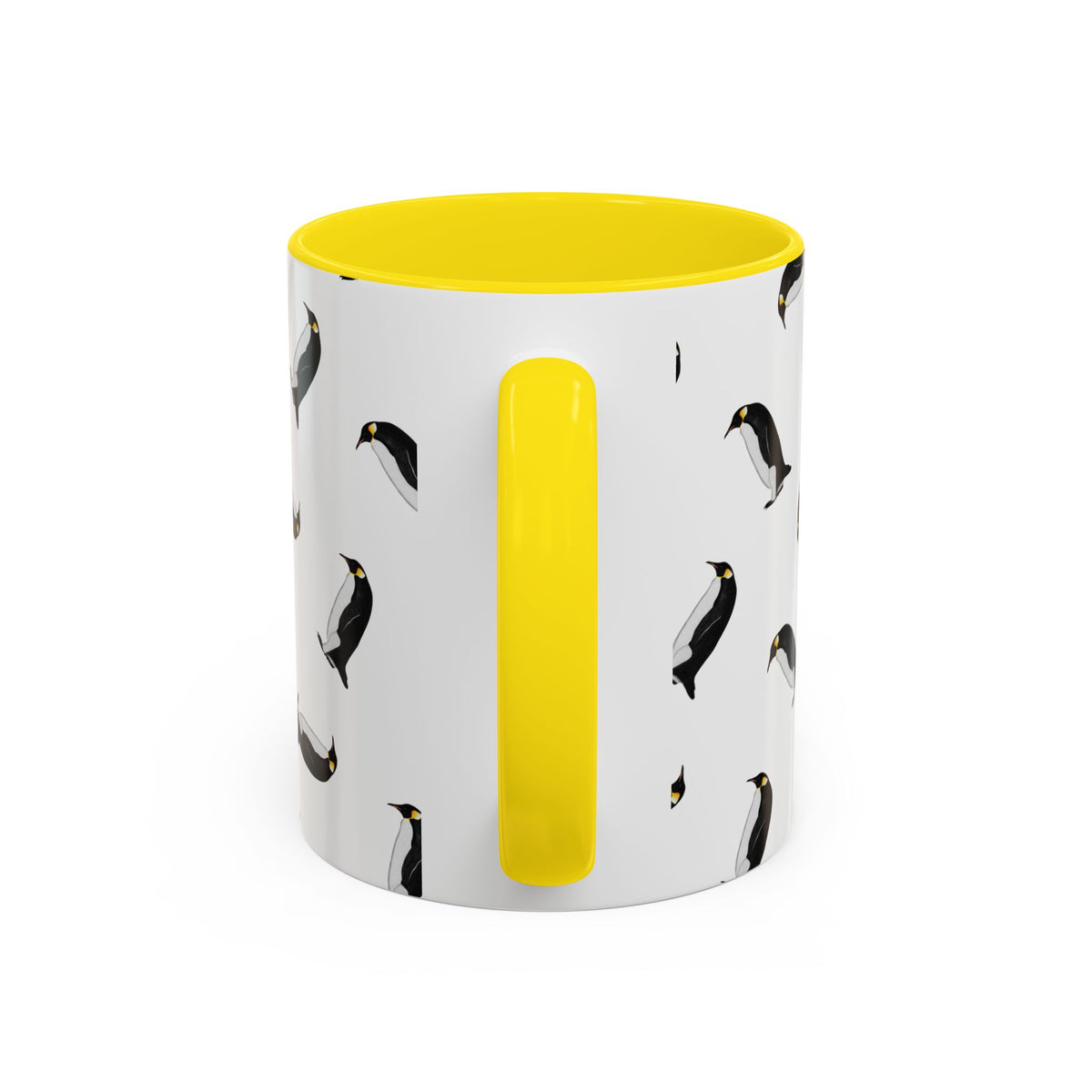 Pinguin Tasse mit Streumuster | Vogelmotiv Kaffeebecher für Vogelbeobachter & Naturfreunde – Accent Coffee Mug, Birds Design