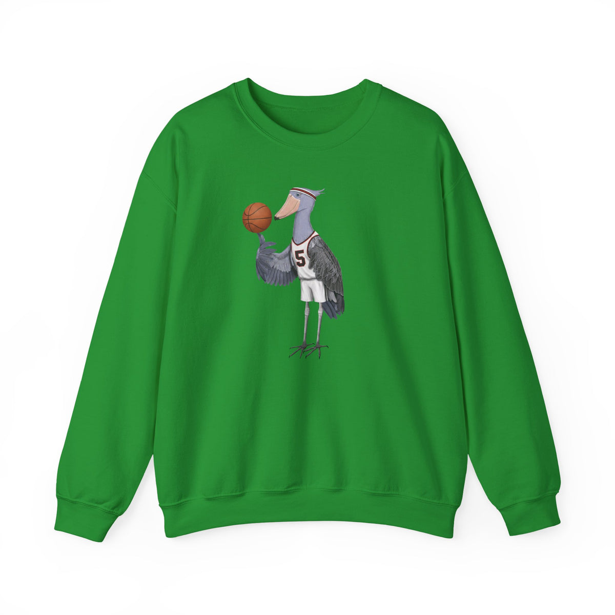 Shoebill Funny Basketball Bird Sweatshirt | Bird Watcher Crewneck | Unisex Unique Hoops Fan Gift