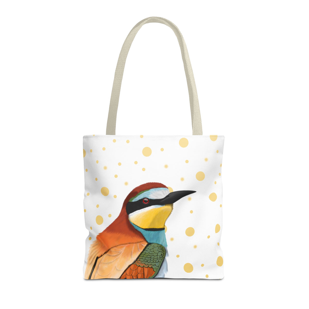 Bee-Eater Golden Dots Bird Tote Bag 16"x16" White Bags – Accessories and All Over Print style
