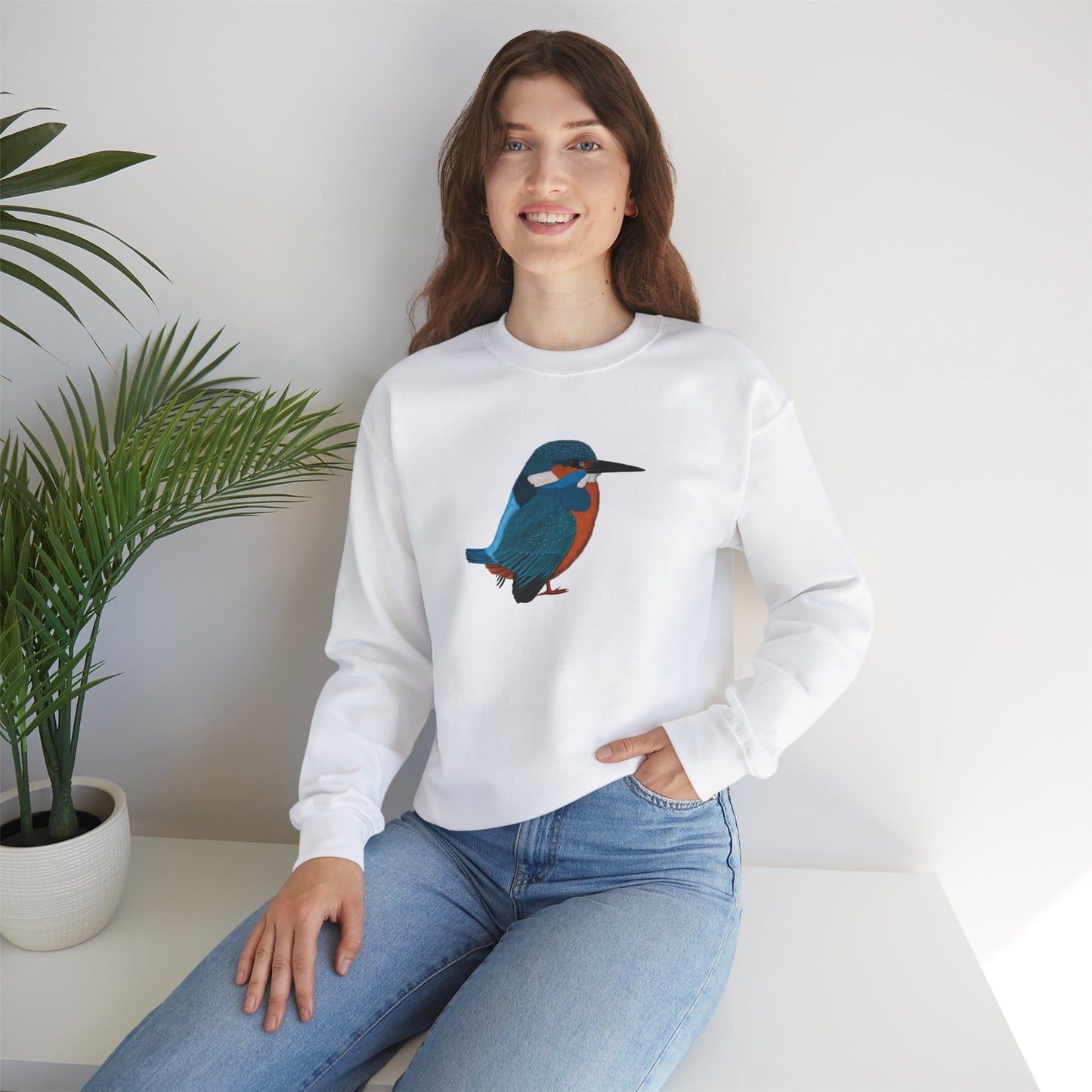 Kingfisher Bird Watcher Biologist Crewneck Sweatshirt