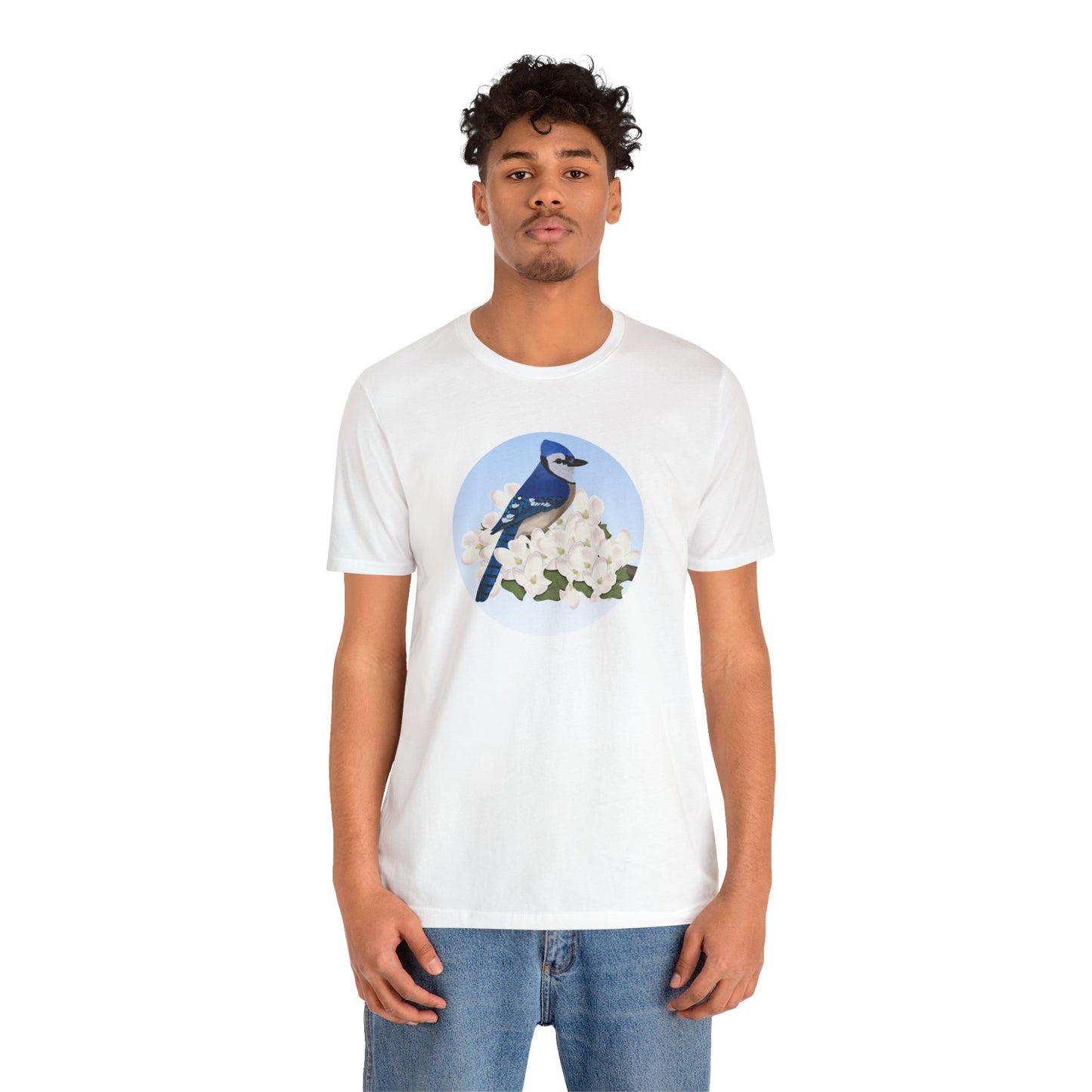 Blue Jay and Spring Apple Blossoms Bird T-Shirt