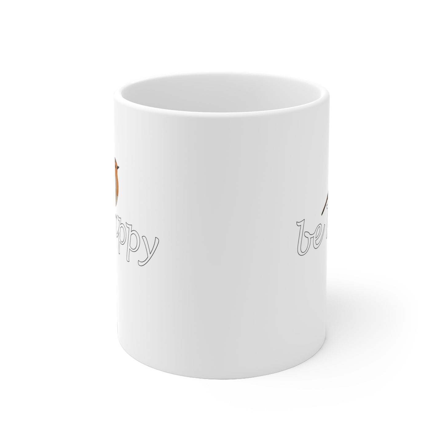 Rotkehlchen Tasse – Be Happy Vogel für Vogelfreunde