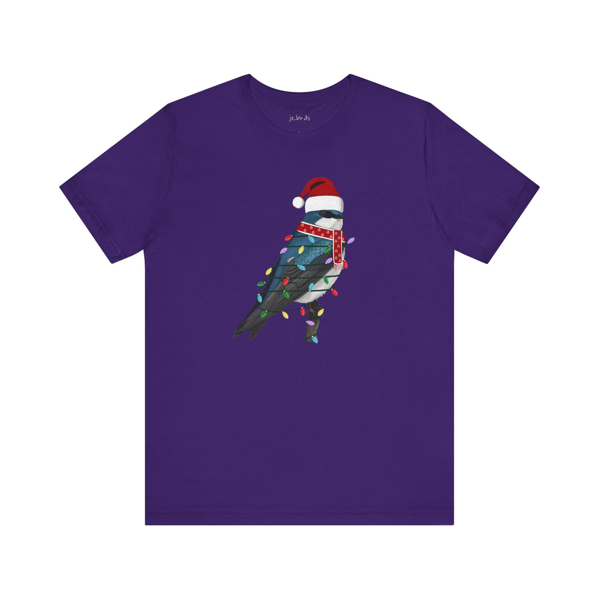 Tree Swallow with Fairy Lights Christmas Bird T-Shirt –