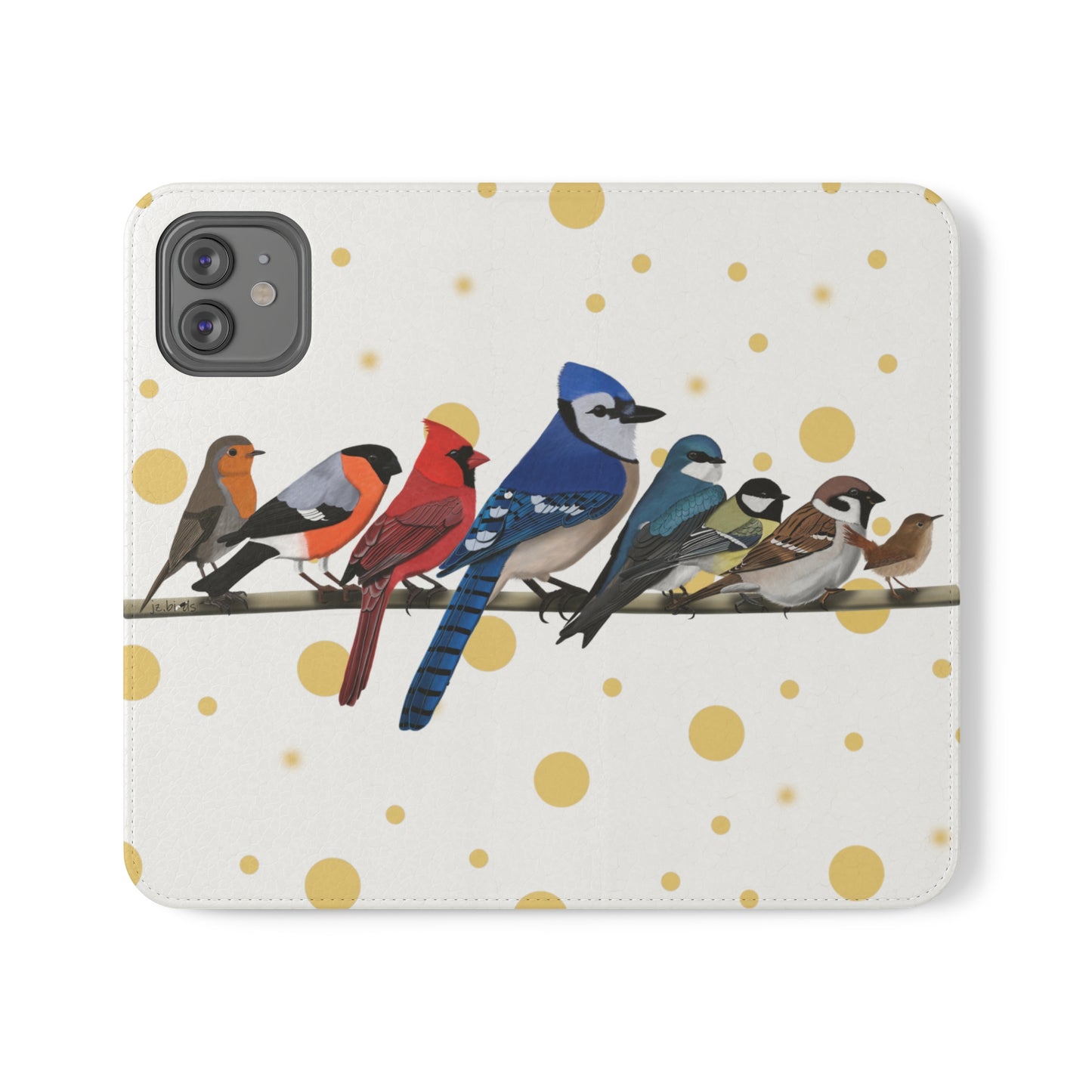 Garden Birds Blue Jay Cardinal Bullfinch Wren Bird Art Phone Flip Case
