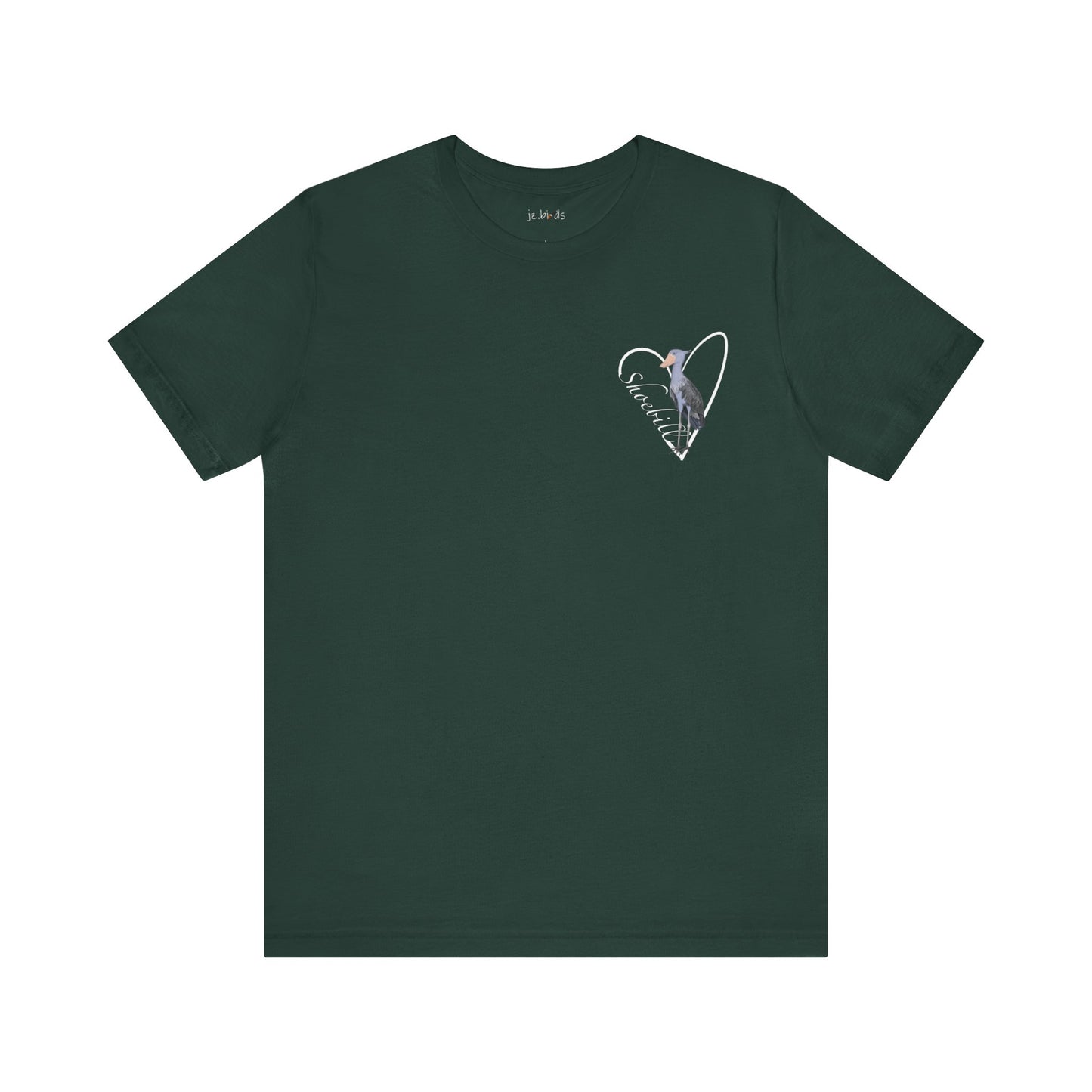 Shoebill Heart Birdwatcher Bird T-Shirt – Cotton,