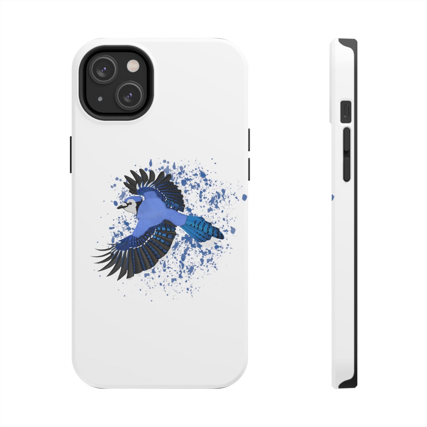 Blue Jay Bird Art Tough Phone Case White
