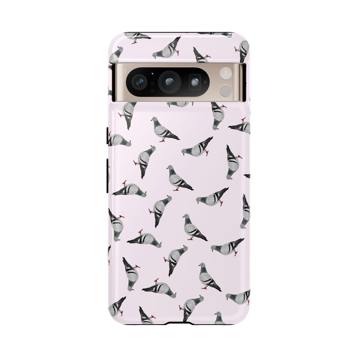 Coque de téléphone portable rose avec motif de colombe | Motif d'oiseau pour iPhone et Google Pixel
