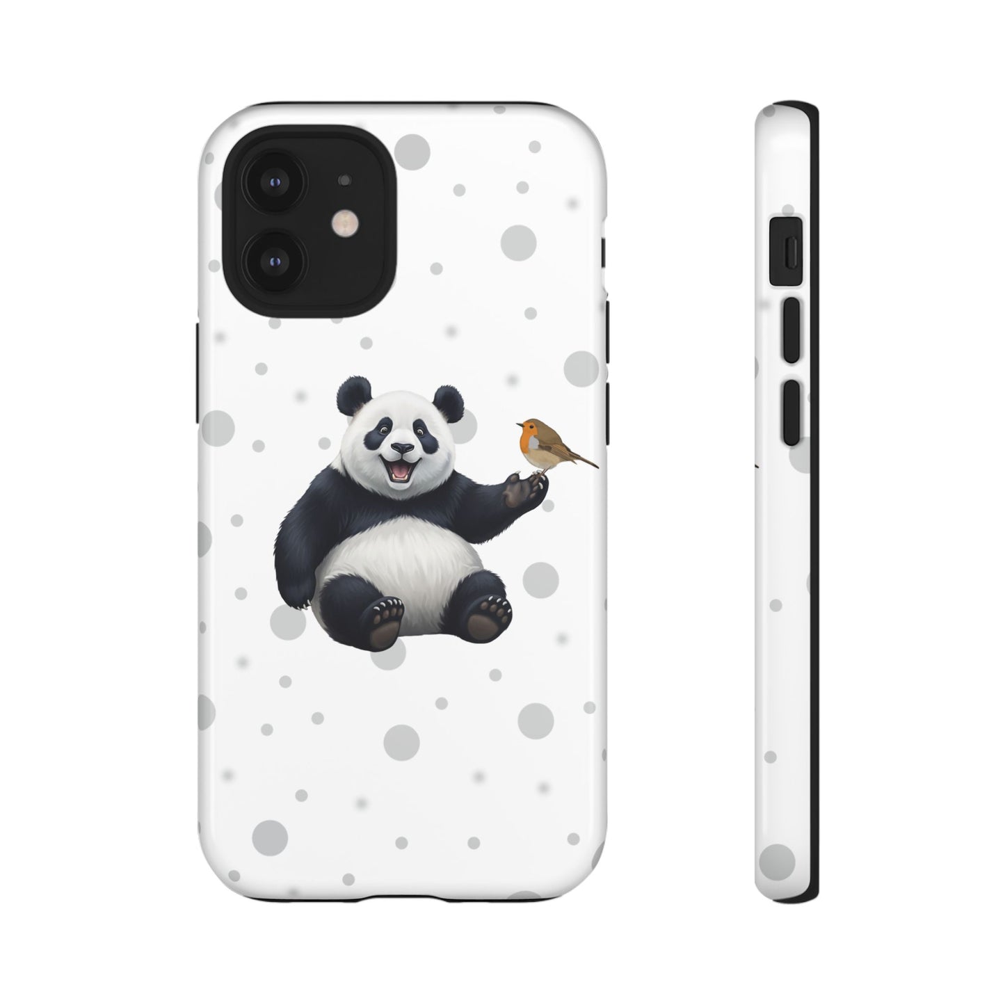 Rotkehlchen mit Panda iPhone & Google Pixel Tiermotiv Handyhülle - Tierisch guter Schutz