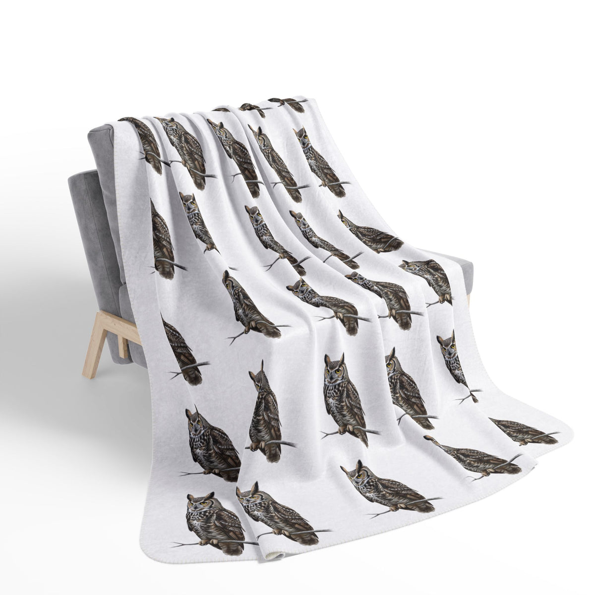 Great Horned Owl Blanket – bird and Pattern style