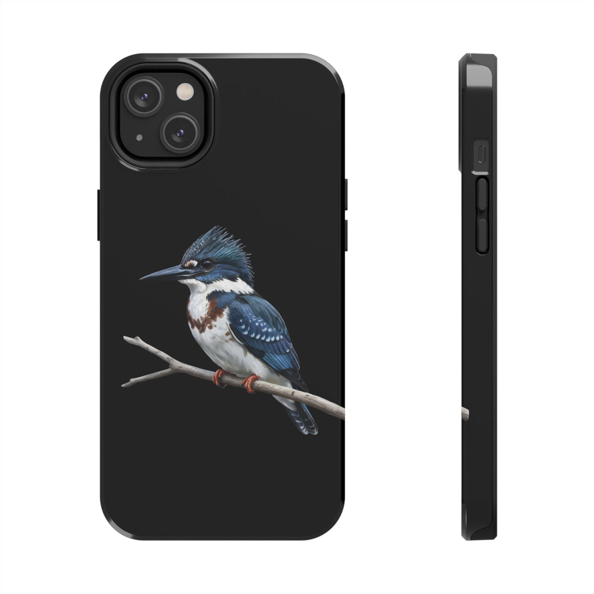 Belted Kingfisher iPhone Case – Premium Tough Phone Cover Black