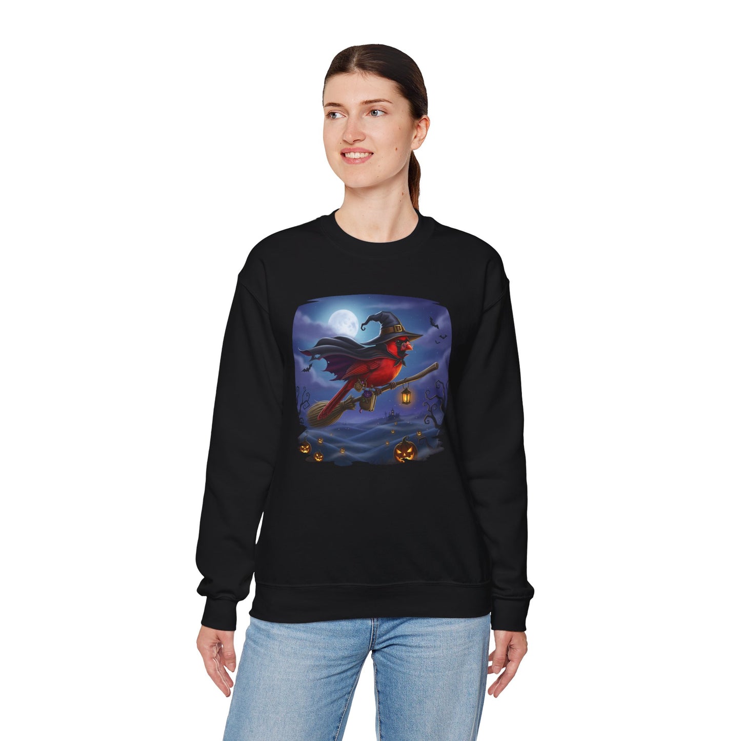 Cardinal Halloween Bird Sweatshirt - Spooky Halloween Costume for Bird Lovers