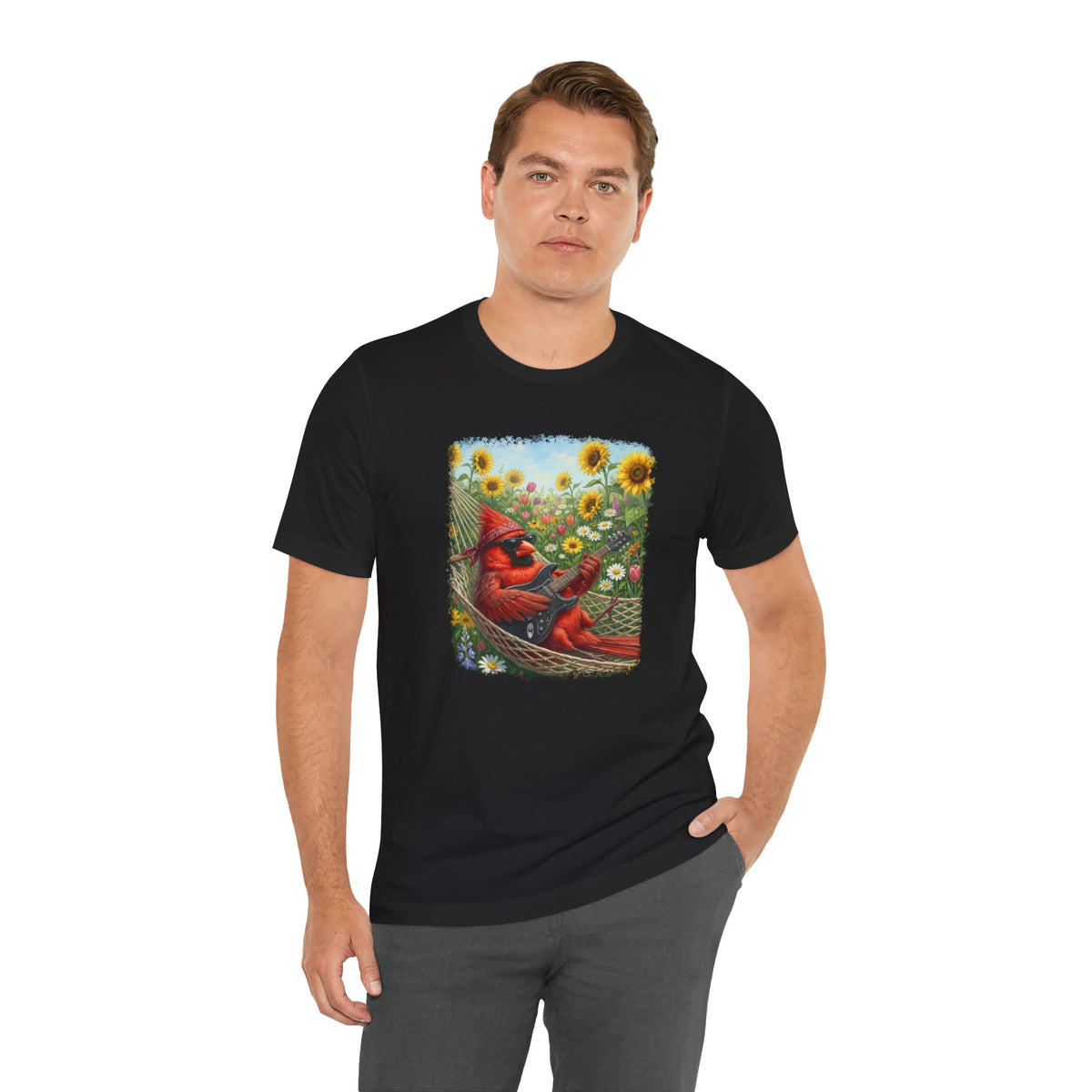 Cardinal Hammock Chillout – Premium Unisex Bird Lovers T-Shirt