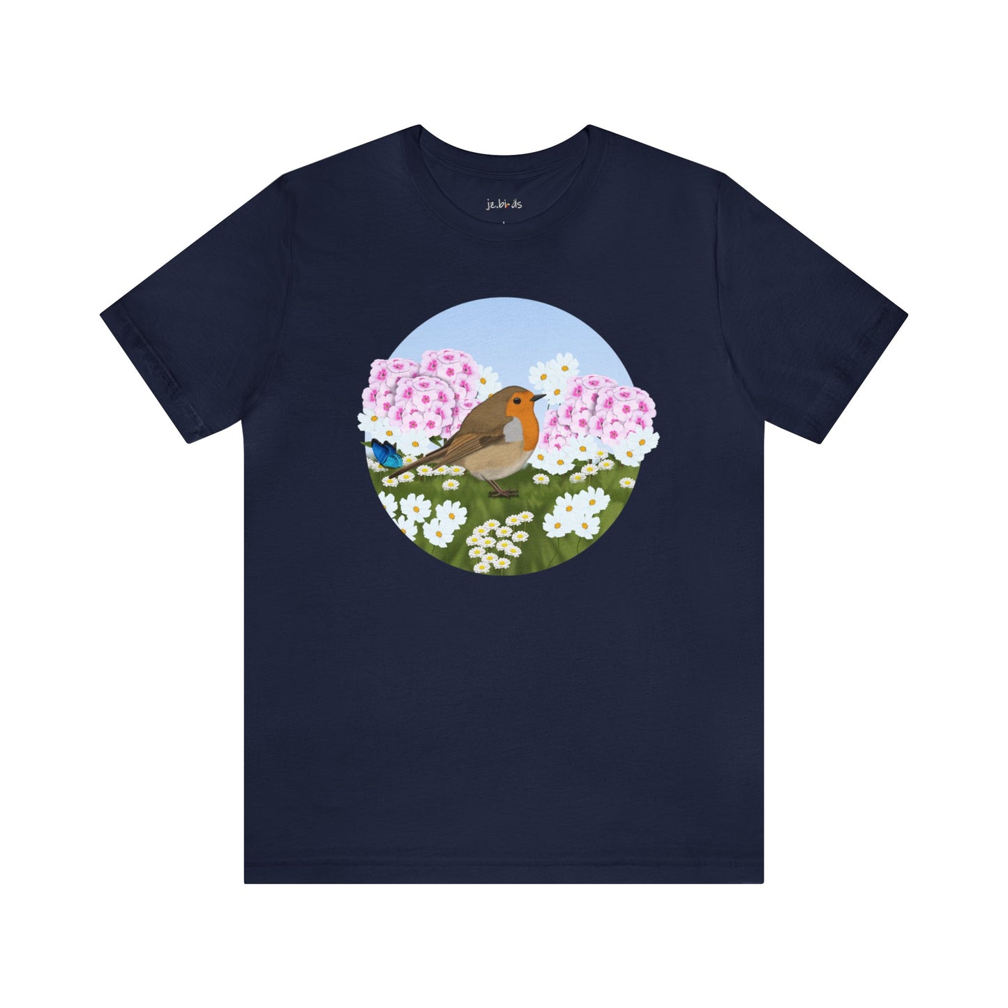 Robin and Summer Flowers Bird Tee