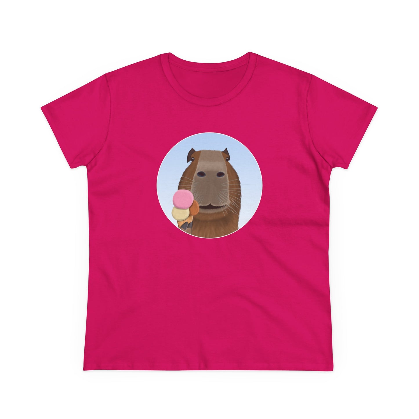Capybara with Ice Cream Funny Design for Capybara Lovers Women's T-Shirt