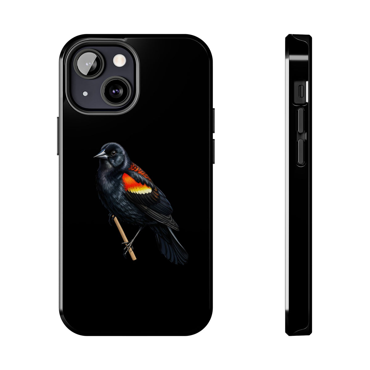 Red Winged Blackbird Dual-Layer iPhone Case with Bird Art – The Perfect Gift for Ornithologists & Lovers – Phone