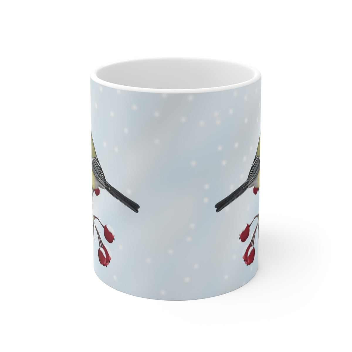 Chickadee Winter Bird Ceramic Mug 11oz - jz.birds