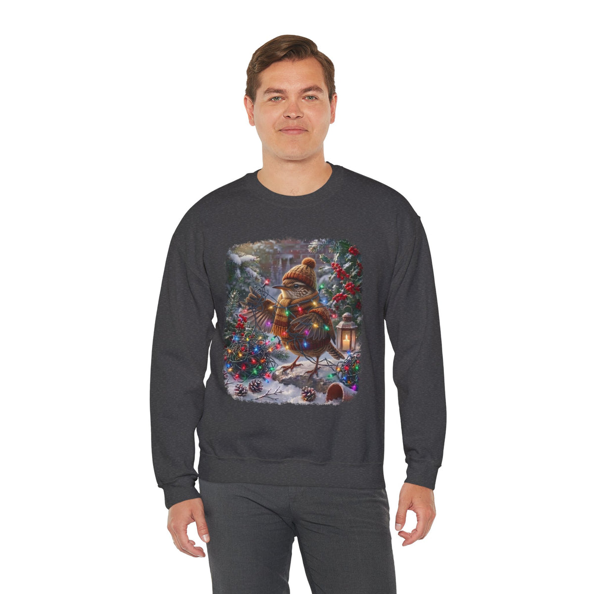 Wren Christmas Sweatshirt – Tangled Lights Winter Crewneck